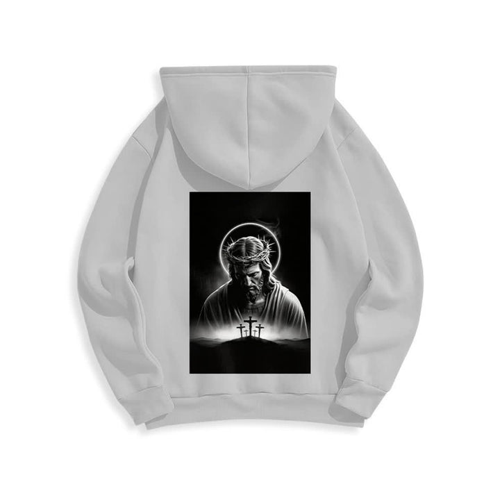 Christianartworkshop Crown Of Thorns Back Print Fleece Lined Hoodie - image 7