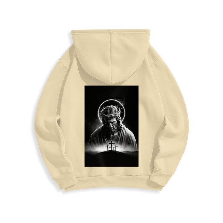 Christianartworkshop Crown Of Thorns Back Print Fleece Lined Hoodie - image 22