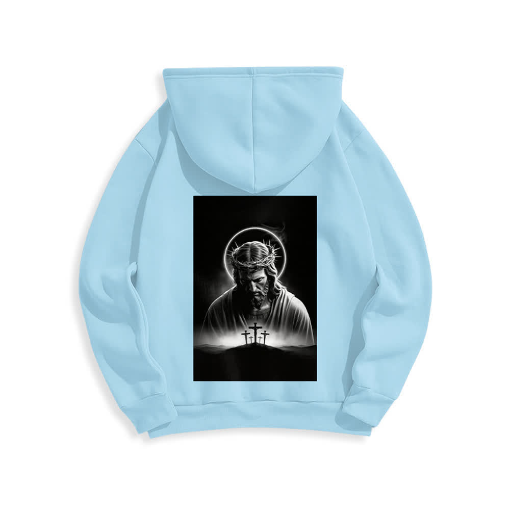 Christianartworkshop Crown Of Thorns Back Print Fleece Lined Hoodie - image 16