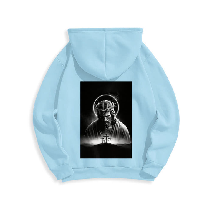 Christianartworkshop Crown Of Thorns Back Print Fleece Lined Hoodie - image 16