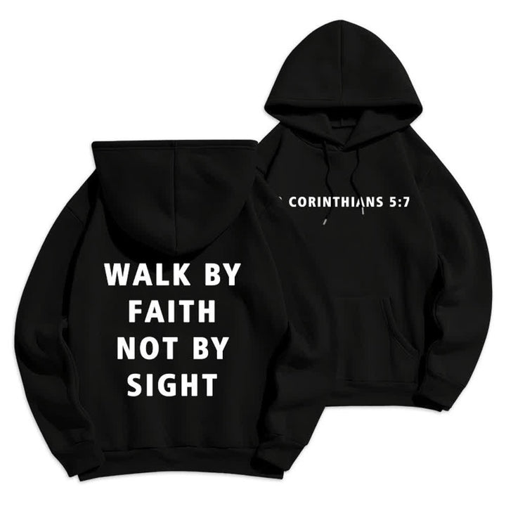 Christianartworkshop Walk By Faith Not By Sight Pullover Hoodie - Black - 2XL - image 0