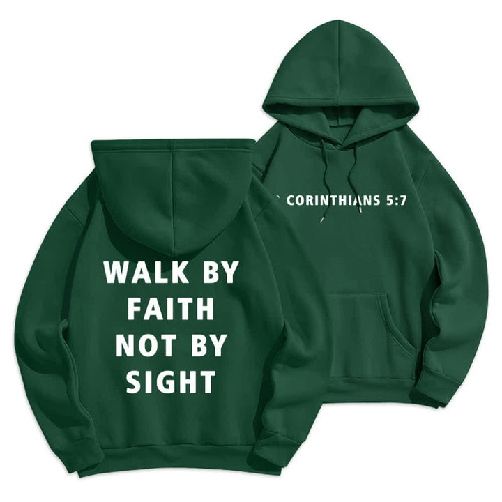 Christianartworkshop Walk By Faith Not By Sight Pullover Hoodie - Green - 2XL - image 21