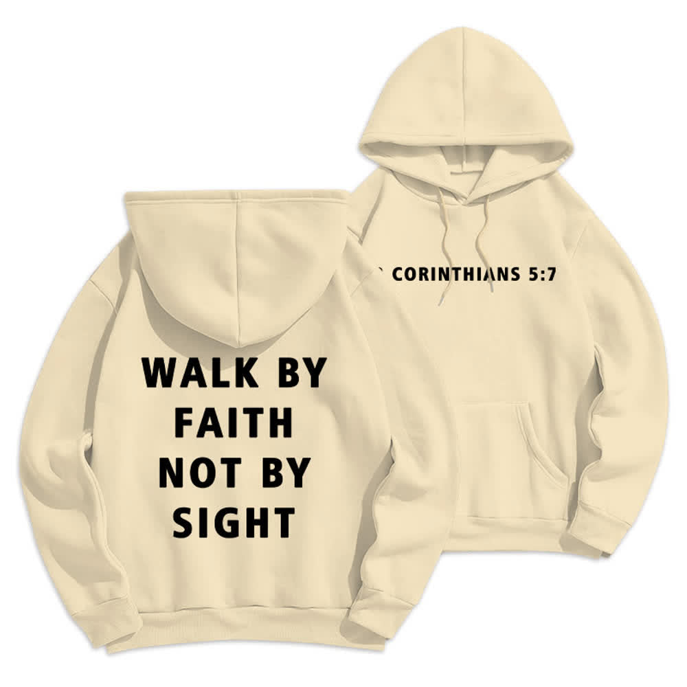 Christianartworkshop Walk By Faith Not By Sight Pullover Hoodie - Beige - 2XL - image 9