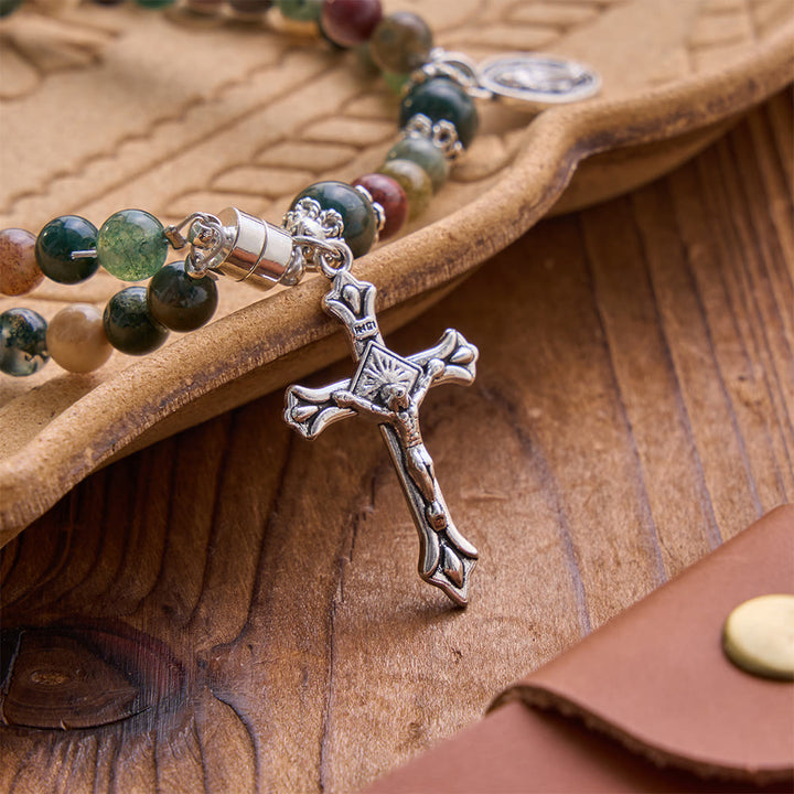 Christianartworkshop Saint Benedict & Miraculous Crystal Crucifix Bracelet: Bearer of Sacred Strength - image 18
