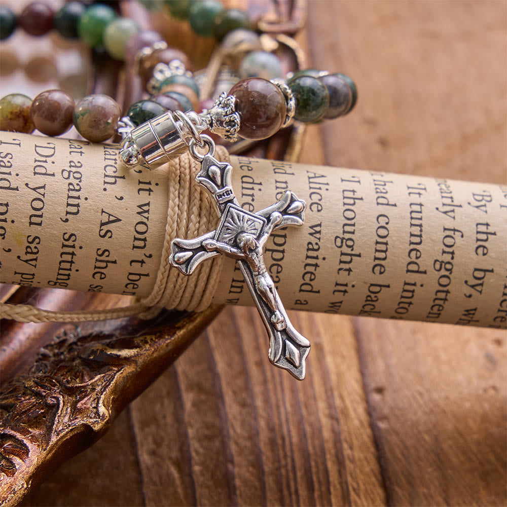 Christianartworkshop Saint Benedict & Miraculous Crystal Crucifix Bracelet: Bearer of Sacred Strength - image 3