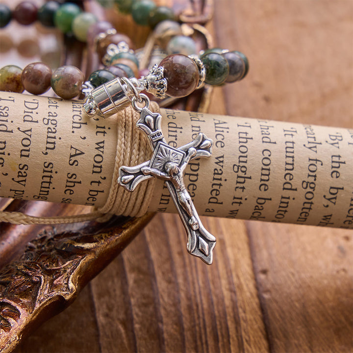 Christianartworkshop Saint Benedict & Miraculous Crystal Crucifix Bracelet: Bearer of Sacred Strength - image 3