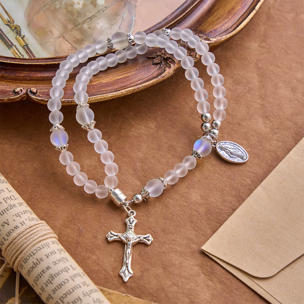 Christianartworkshop Saint Benedict & Miraculous Crystal Crucifix Bracelet: Bearer of Sacred Strength - image 21