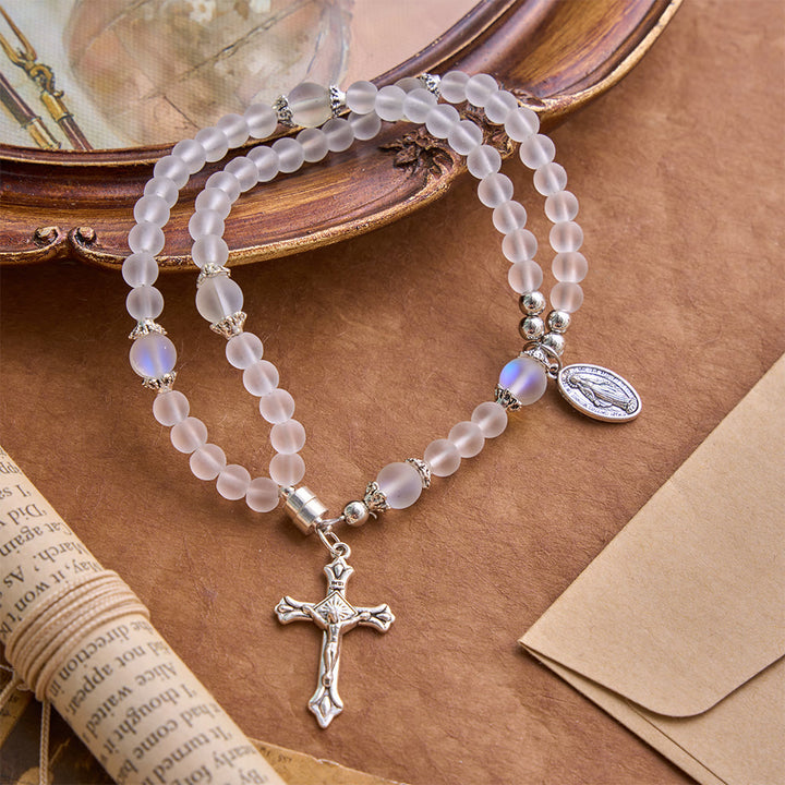 Christianartworkshop Saint Benedict & Miraculous Crystal Crucifix Bracelet: Bearer of Sacred Strength - image 21