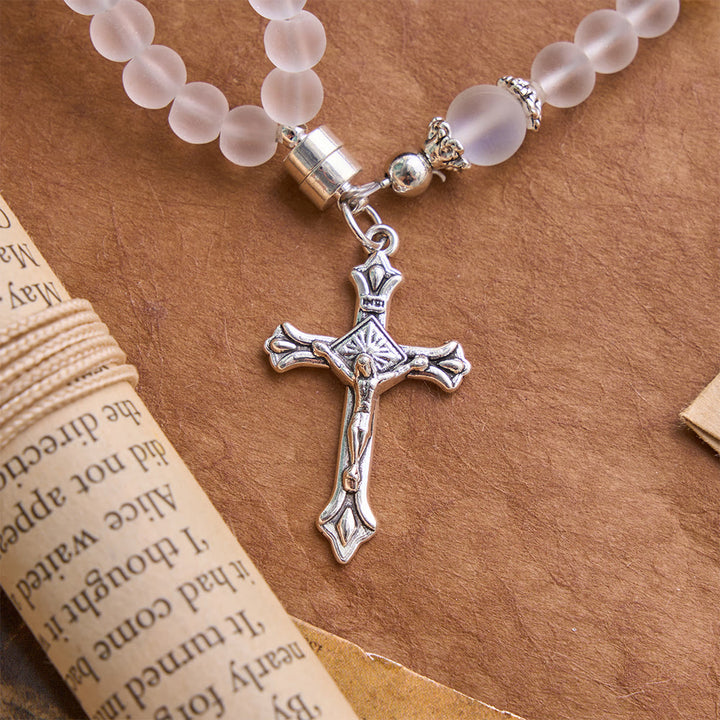 Christianartworkshop Saint Benedict & Miraculous Crystal Crucifix Bracelet: Bearer of Sacred Strength - image 23