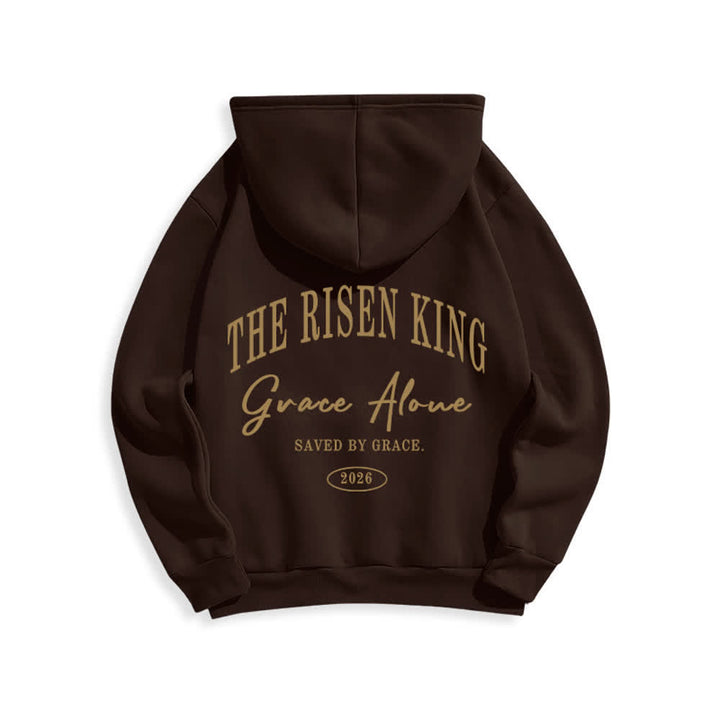 Christianartworkshop The Risen King Grace Alone Light Gray Pullover Hoodie - image 16