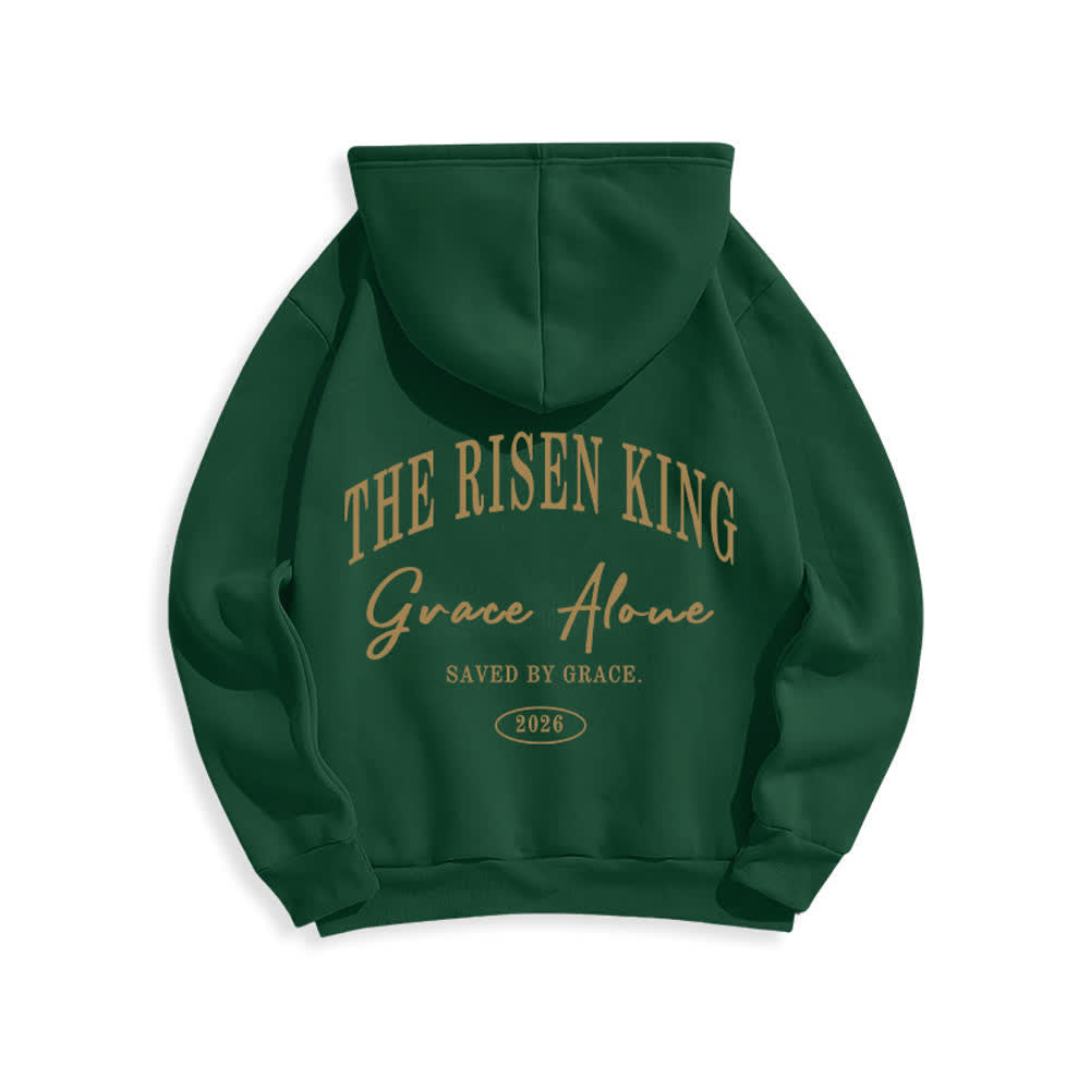 Christianartworkshop The Risen King Grace Alone Light Gray Pullover Hoodie - image 19