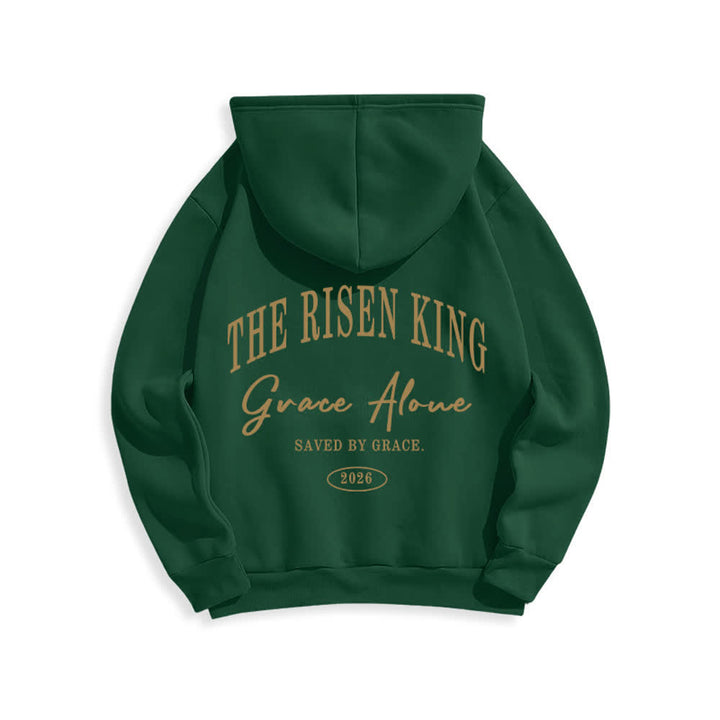 Christianartworkshop The Risen King Grace Alone Light Gray Pullover Hoodie - image 19
