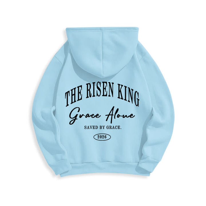 Christianartworkshop The Risen King Grace Alone Light Gray Pullover Hoodie - image 1