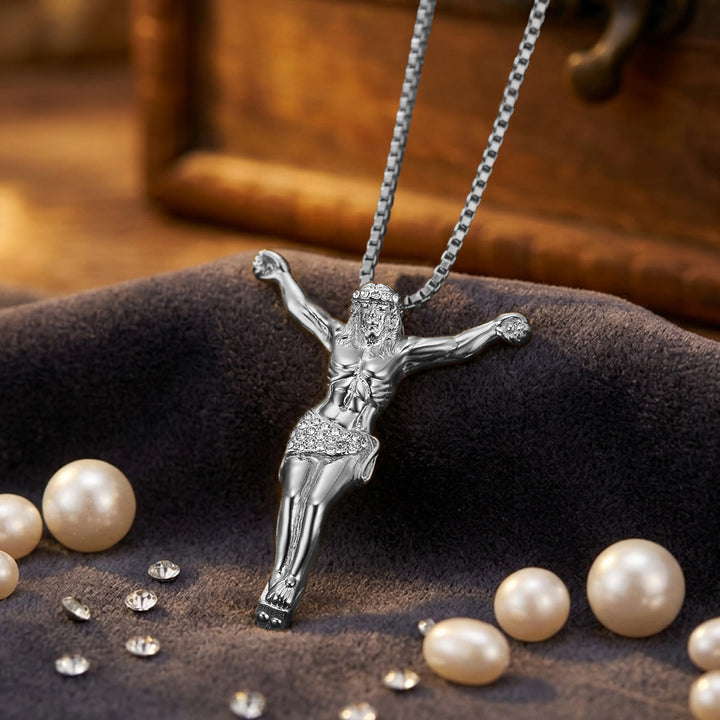 Christianartworkshop Sparkling Jesus Crucifix Chain Necklace: Sign of Gentle Celestial Shelter - image 7