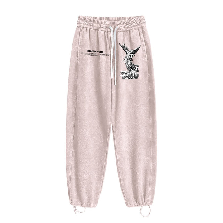Christianartworkshop Archangel Michael Isaiah 41:10 Statement Washed Sweatpants - image 21