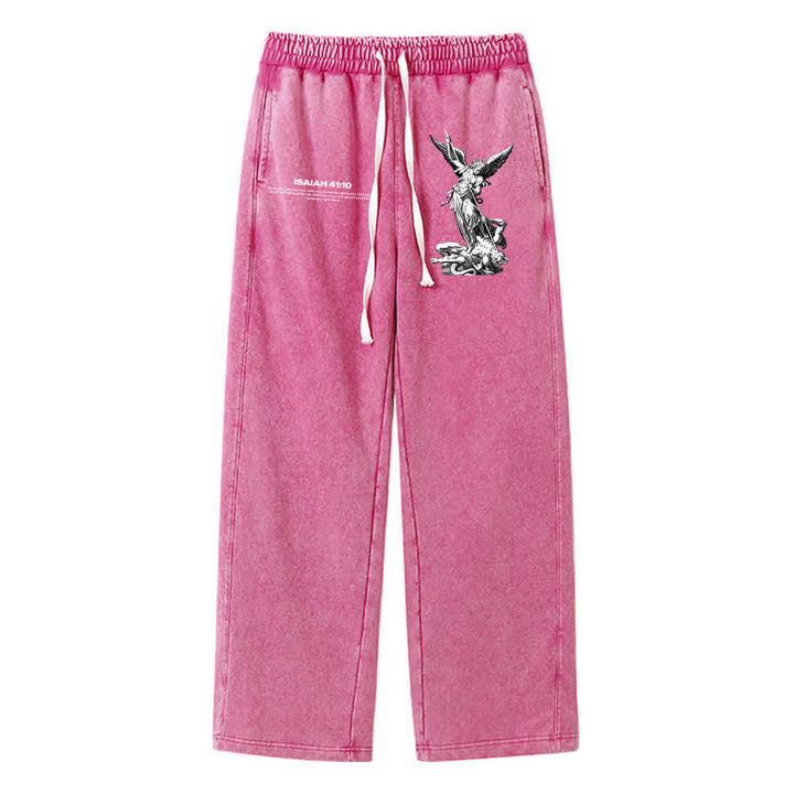 Christianartworkshop Archangel Michael Isaiah 41:10 Statement Washed Sweatpants - Rose - XL - image 16
