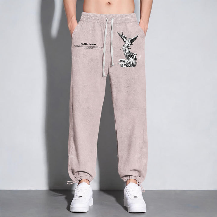 Christianartworkshop Archangel Michael Isaiah 41:10 Statement Washed Sweatpants - image 23