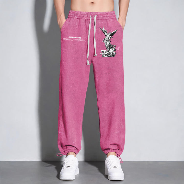 Christianartworkshop Archangel Michael Isaiah 41:10 Statement Washed Sweatpants - image 19