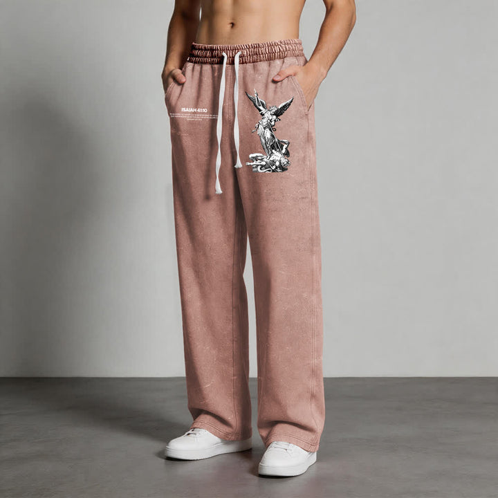 Christianartworkshop Archangel Michael Isaiah 41:10 Statement Washed Sweatpants - image 14