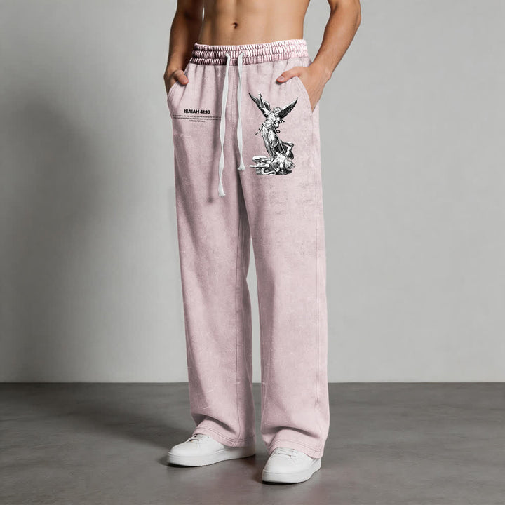 Christianartworkshop Archangel Michael Isaiah 41:10 Statement Washed Sweatpants - image 22