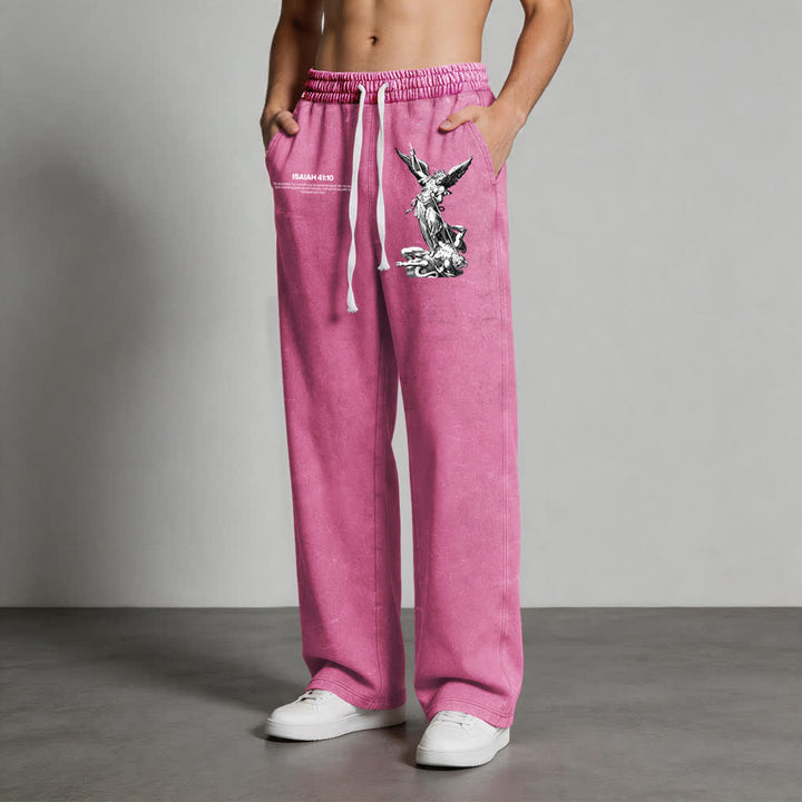 Christianartworkshop Archangel Michael Isaiah 41:10 Statement Washed Sweatpants - image 18