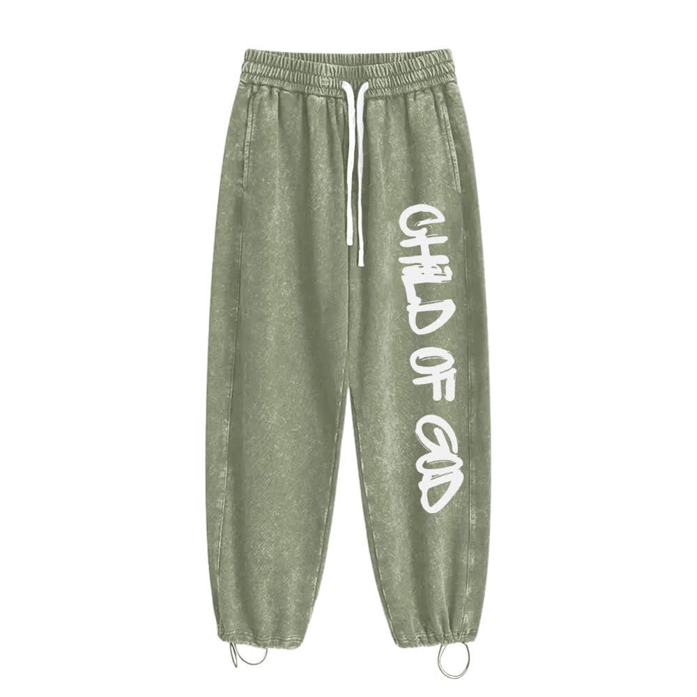 Christianartworkshop Graffiti Child Of God Statement Washed Sweatpants - image 9