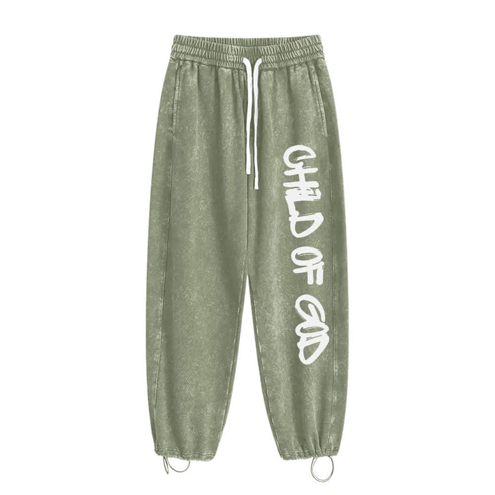 Christianartworkshop Graffiti Child Of God Statement Washed Sweatpants - image 9