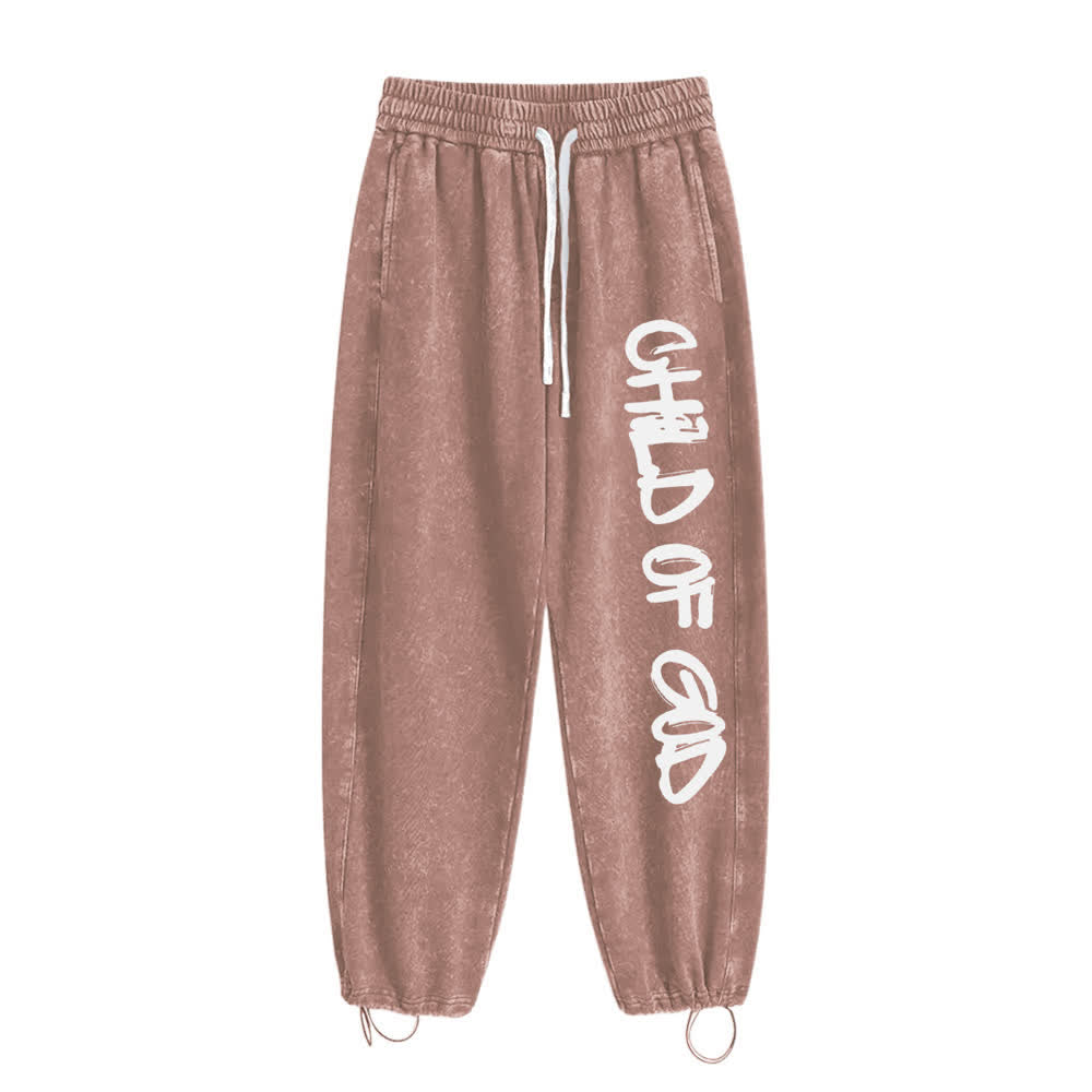 Christianartworkshop Graffiti Child Of God Statement Washed Sweatpants - image 14