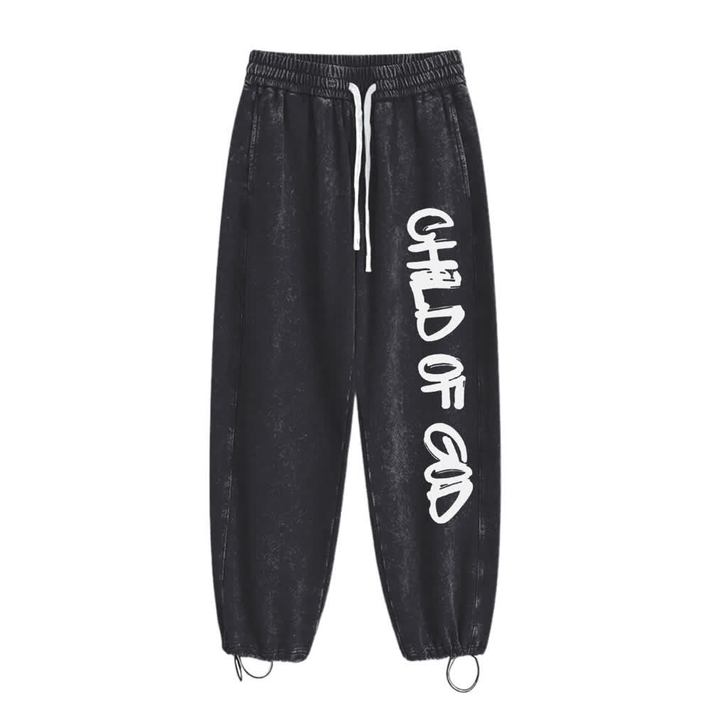 Christianartworkshop Graffiti Child Of God Statement Washed Sweatpants - image 1