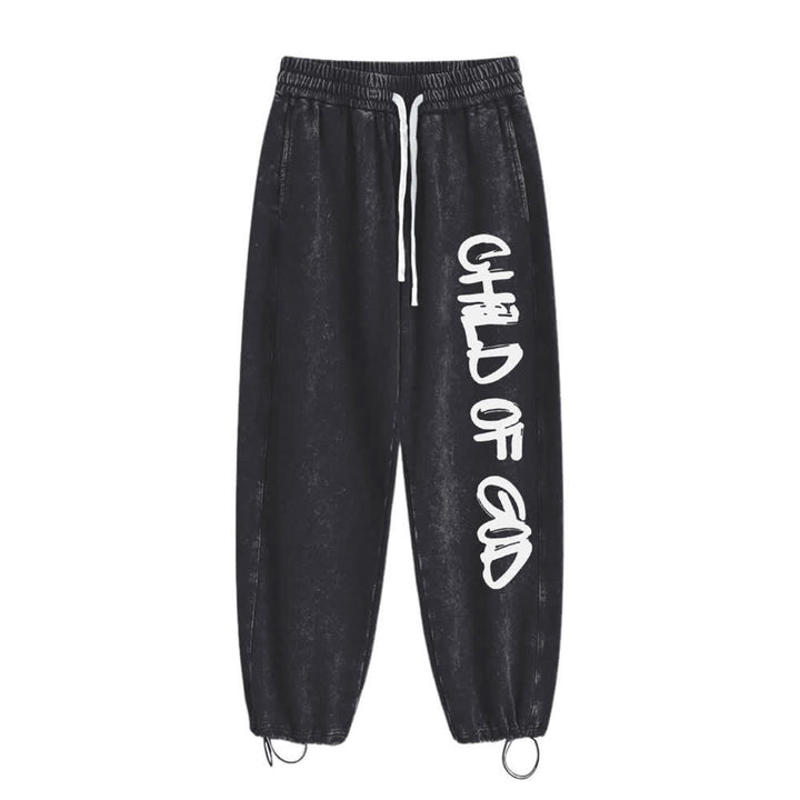 Christianartworkshop Graffiti Child Of God Statement Washed Sweatpants - image 1