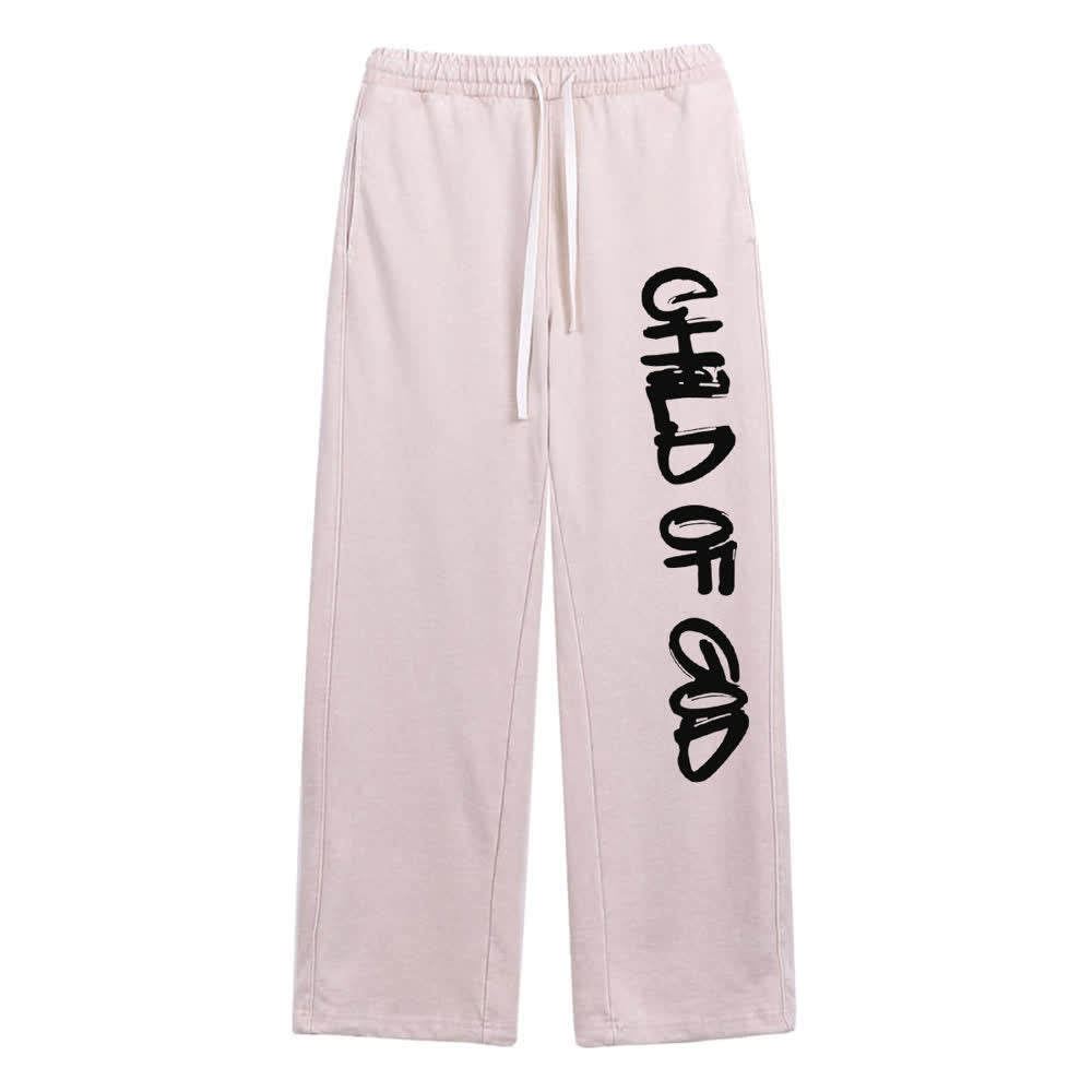 Christianartworkshop Graffiti Child Of God Statement Washed Sweatpants - Apricot - XL - image 21