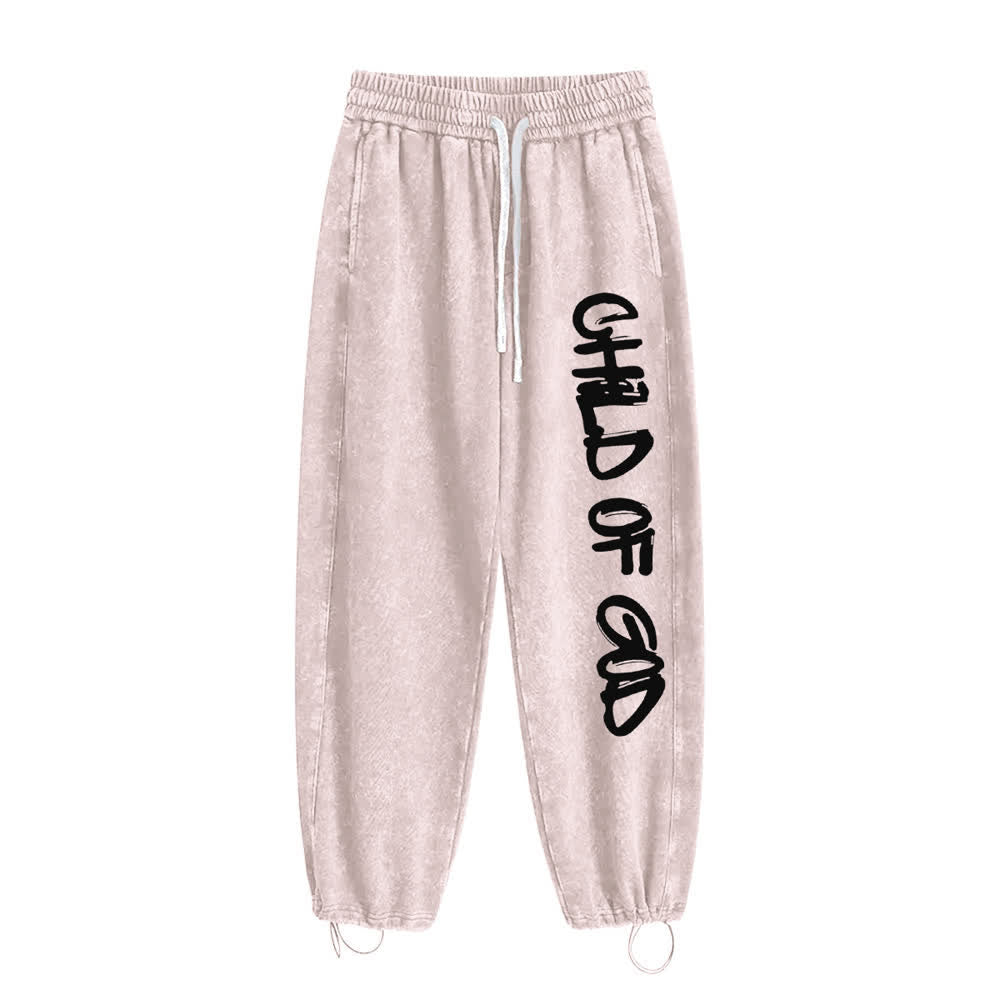 Christianartworkshop Graffiti Child Of God Statement Washed Sweatpants - image 22