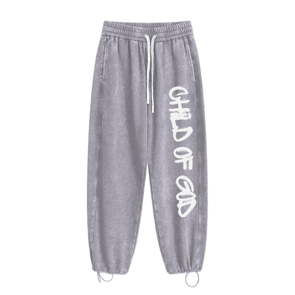 Christianartworkshop Graffiti Child Of God Statement Washed Sweatpants - image 5