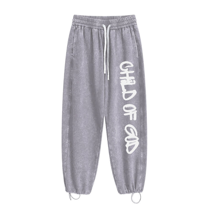 Christianartworkshop Graffiti Child Of God Statement Washed Sweatpants - image 5