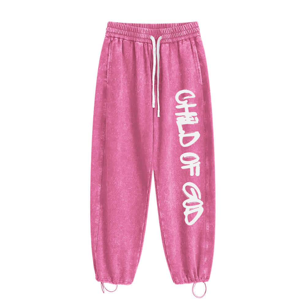 Christianartworkshop Graffiti Child Of God Statement Washed Sweatpants - image 18