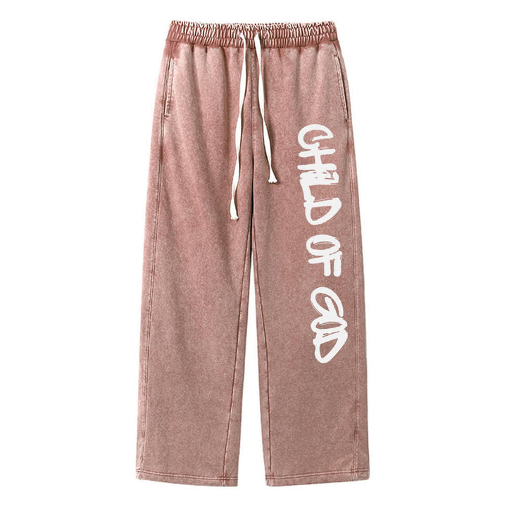 Christianartworkshop Graffiti Child Of God Statement Washed Sweatpants - Brown - XL - image 13