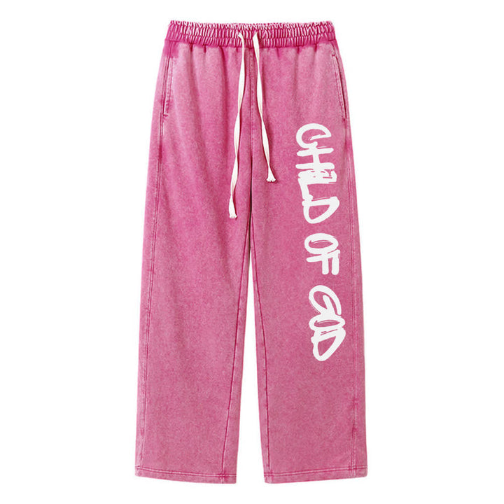 Christianartworkshop Graffiti Child Of God Statement Washed Sweatpants - Rose - XL - image 17