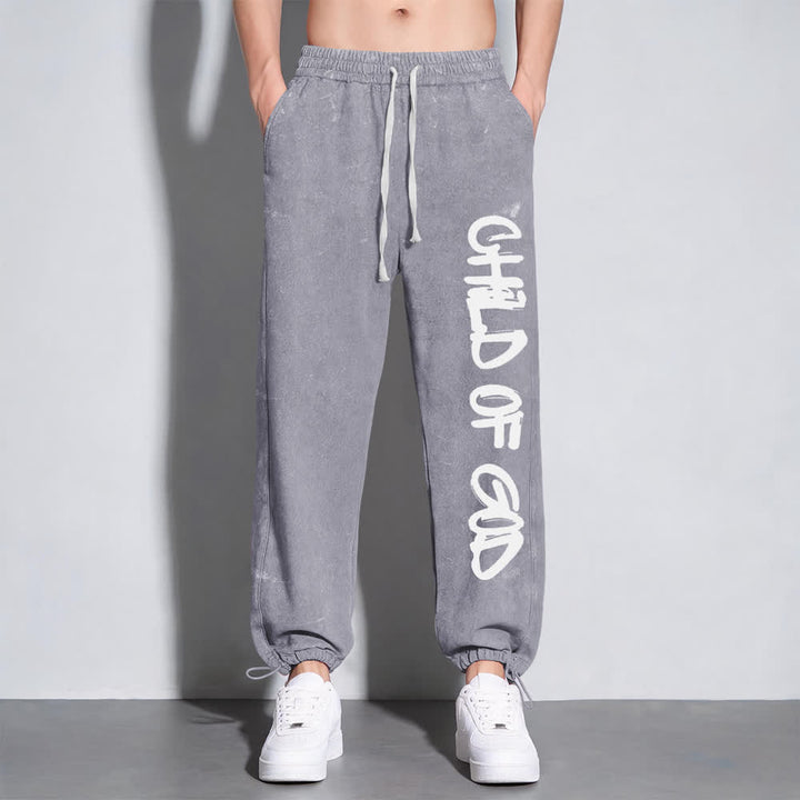 Christianartworkshop Graffiti Child Of God Statement Washed Sweatpants - image 7