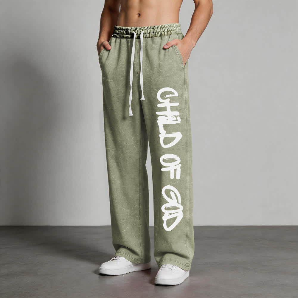 Christianartworkshop Graffiti Child Of God Statement Washed Sweatpants - image 10