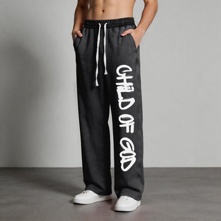 Christianartworkshop Graffiti Child Of God Statement Washed Sweatpants - image 2