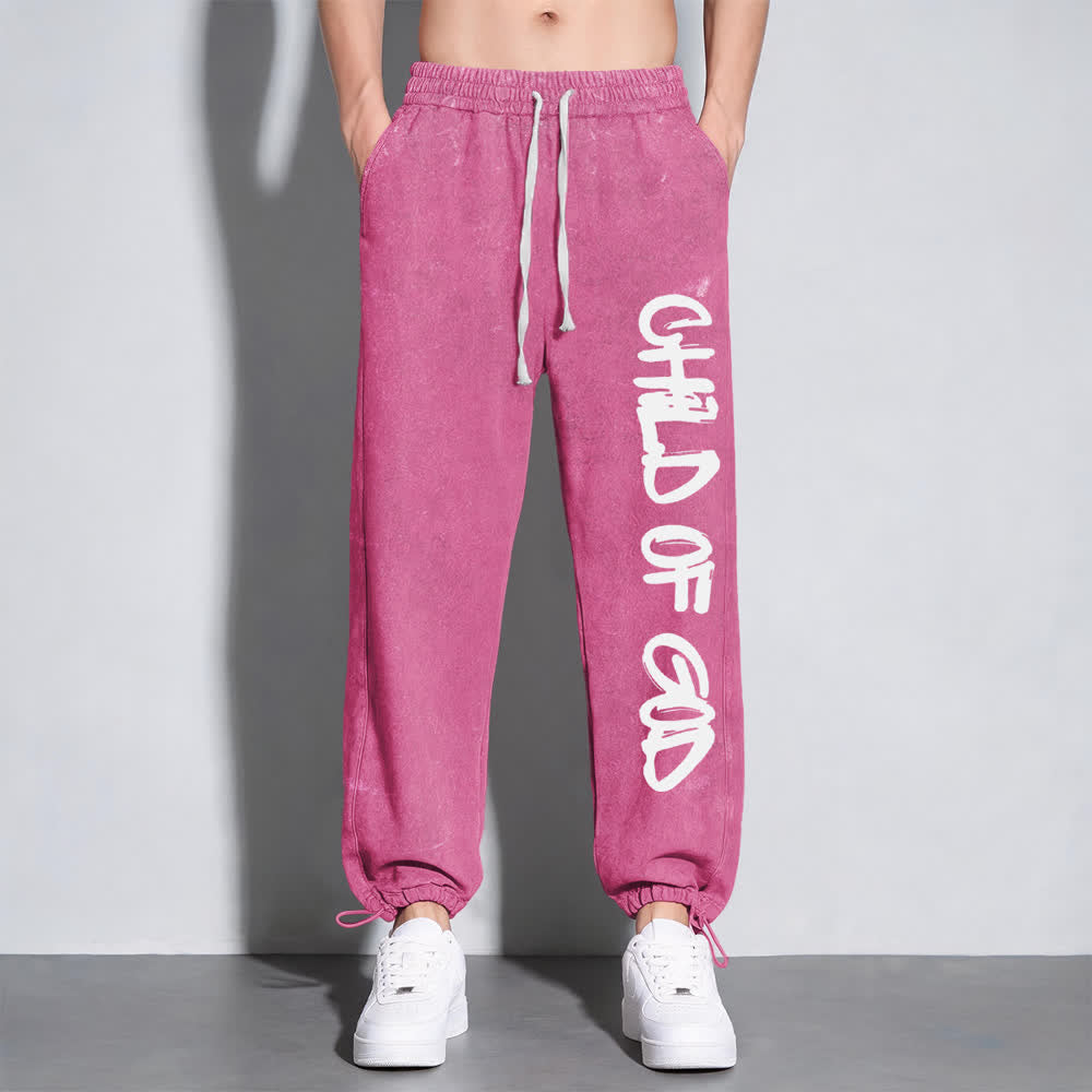 Christianartworkshop Graffiti Child Of God Statement Washed Sweatpants - image 20