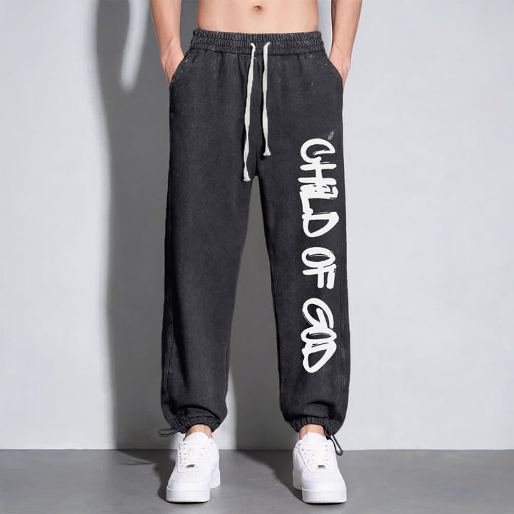 Christianartworkshop Graffiti Child Of God Statement Washed Sweatpants - image 3