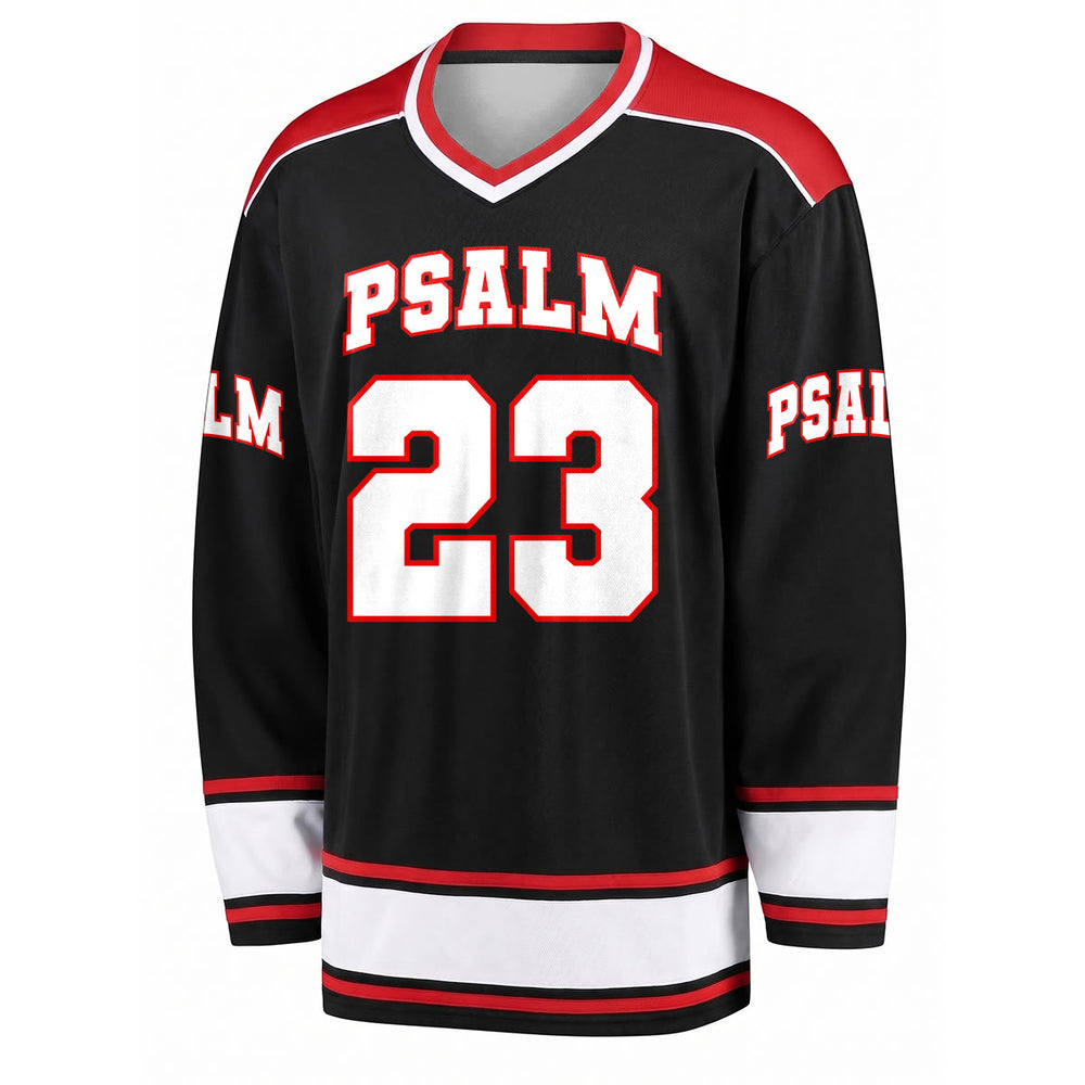 Christianartworkshop PSALM 23 Faith-Inspired Long Sleeve Hockey Jersey - image 1