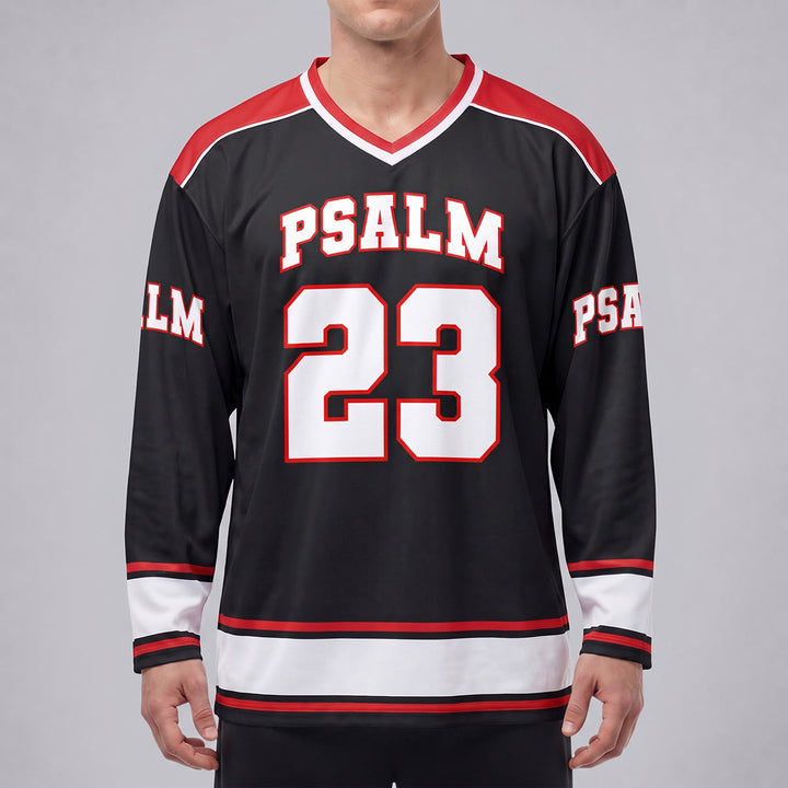 Christianartworkshop PSALM 23 Faith-Inspired Long Sleeve Hockey Jersey - image 3