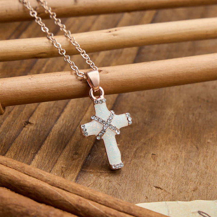 Christianartworkshop Layered Cross Pendant Paved Zircon Thin Cable Chain Necklace: A Symbol of Pure Faith - image 2