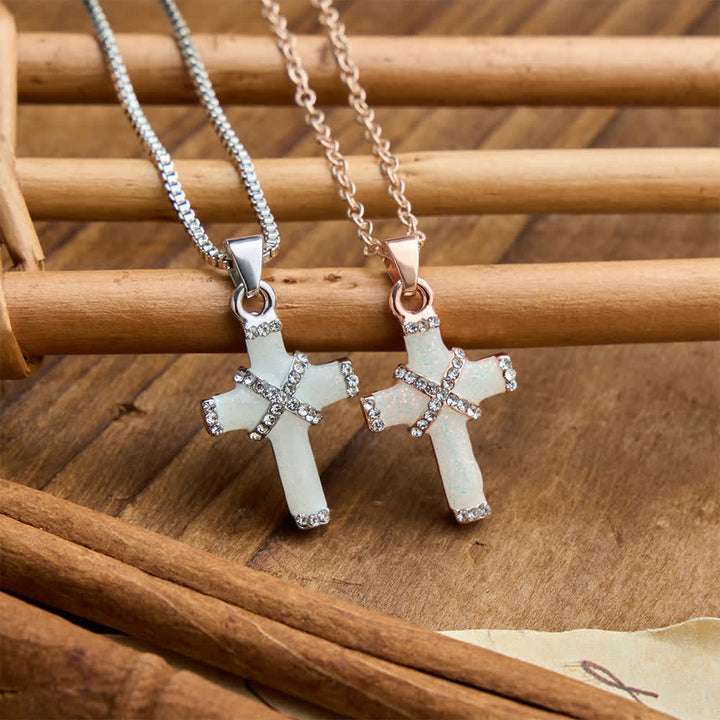 Christianartworkshop Layered Cross Pendant Paved Zircon Thin Cable Chain Necklace: A Symbol of Pure Faith - image 0