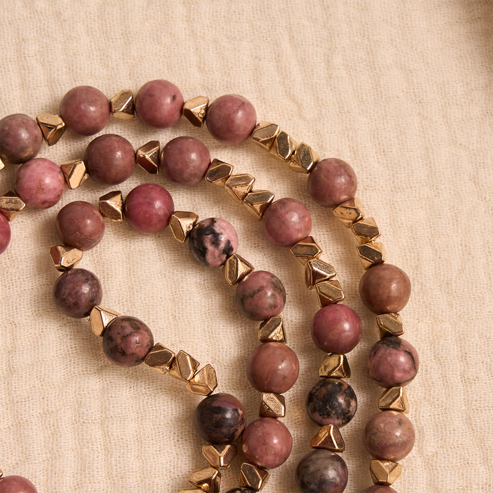 Christianartworkshop Miraculous Medal & Crucifix of 6 mm Round Multicolor Natural Black Line Rosary - image 4