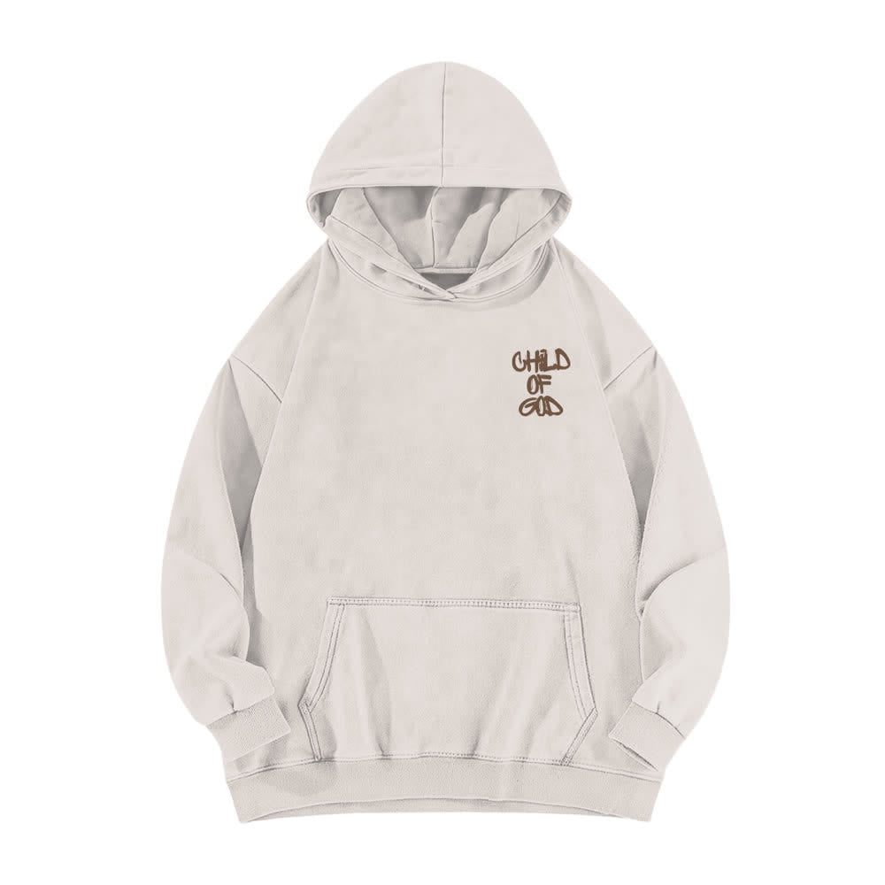 Christianartworkshop Inspirational Child Of God Psalm 23 Front & Back Print Fleece Washed Hoodie - image 2