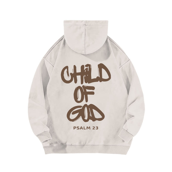 Christianartworkshop Inspirational Child Of God Psalm 23 Front & Back Print Fleece Washed Hoodie - image 1