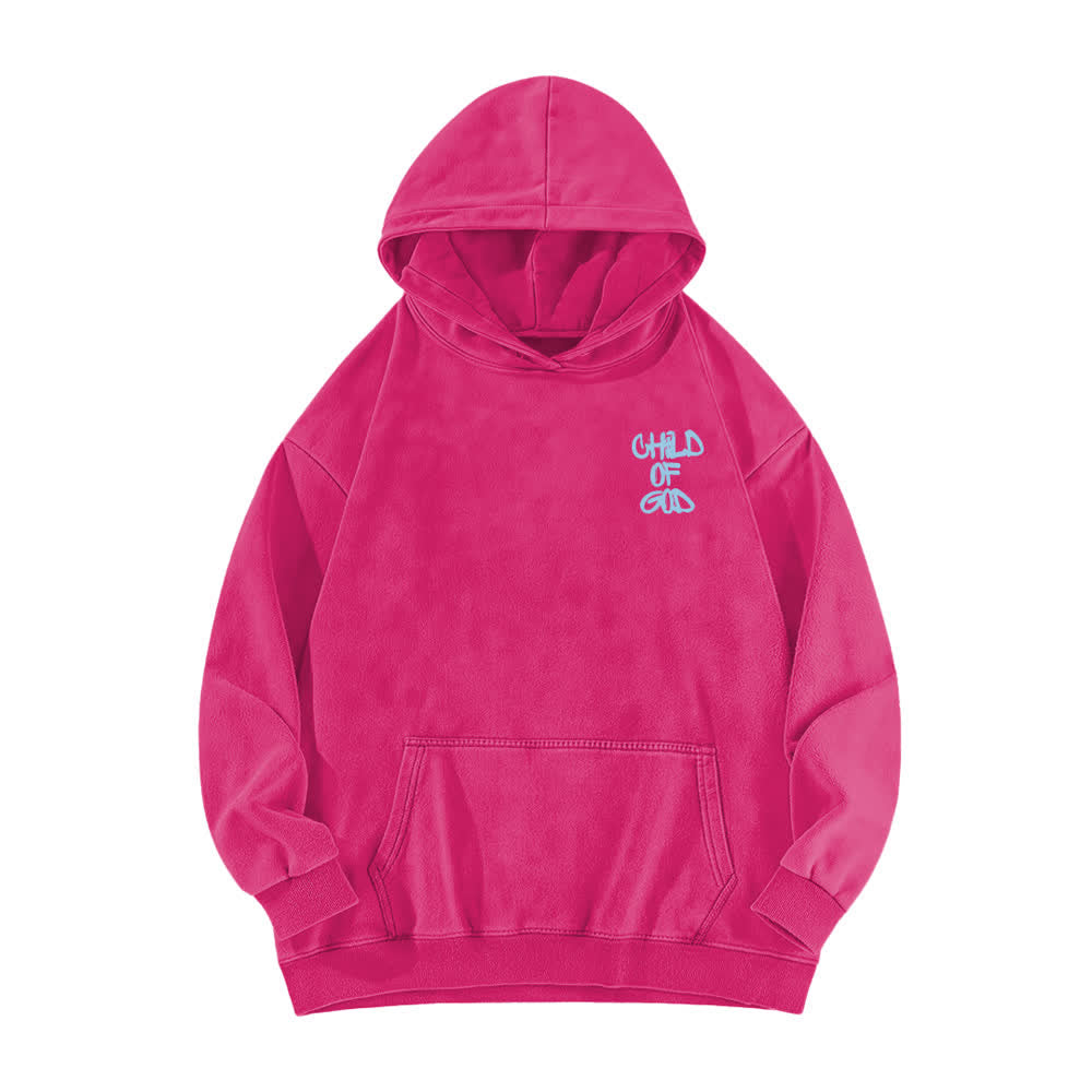 Christianartworkshop Inspirational Child Of God Psalm 23 Front & Back Print Fleece Washed Hoodie - image 17